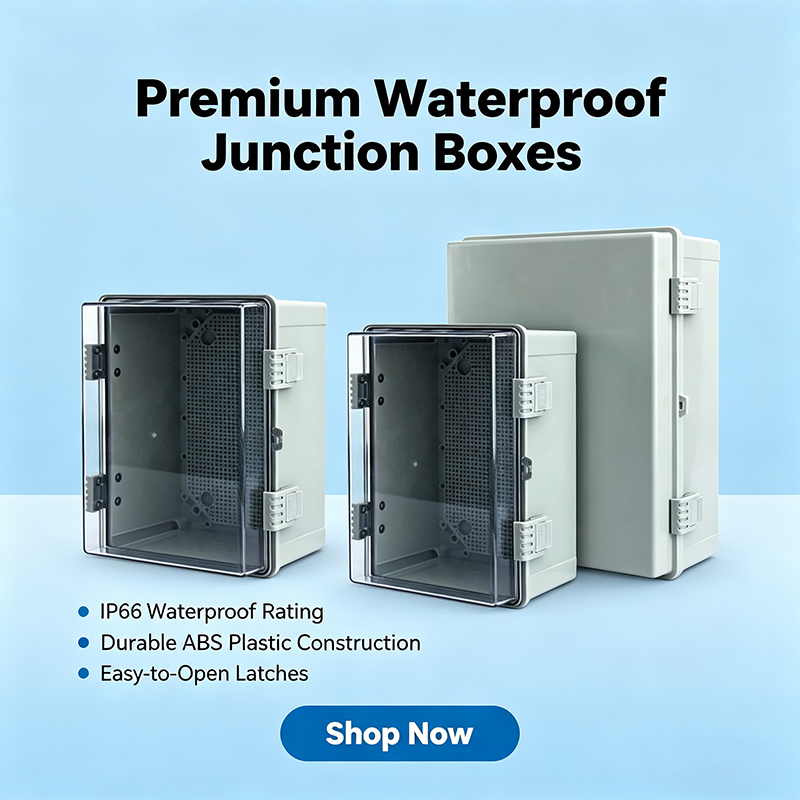 Outdoor Power Cable Junction Box - Made of ABS plastic, IP66 electrical