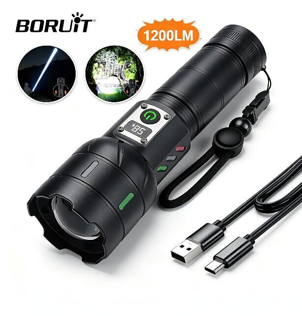Outdoor Power Meter Bike - BORUiT A15 Flashlight Digital Power Display