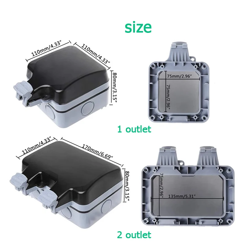 EU KR Outdoor Wall Waterproof  - Outdoor Power Usa ulasan dan harga