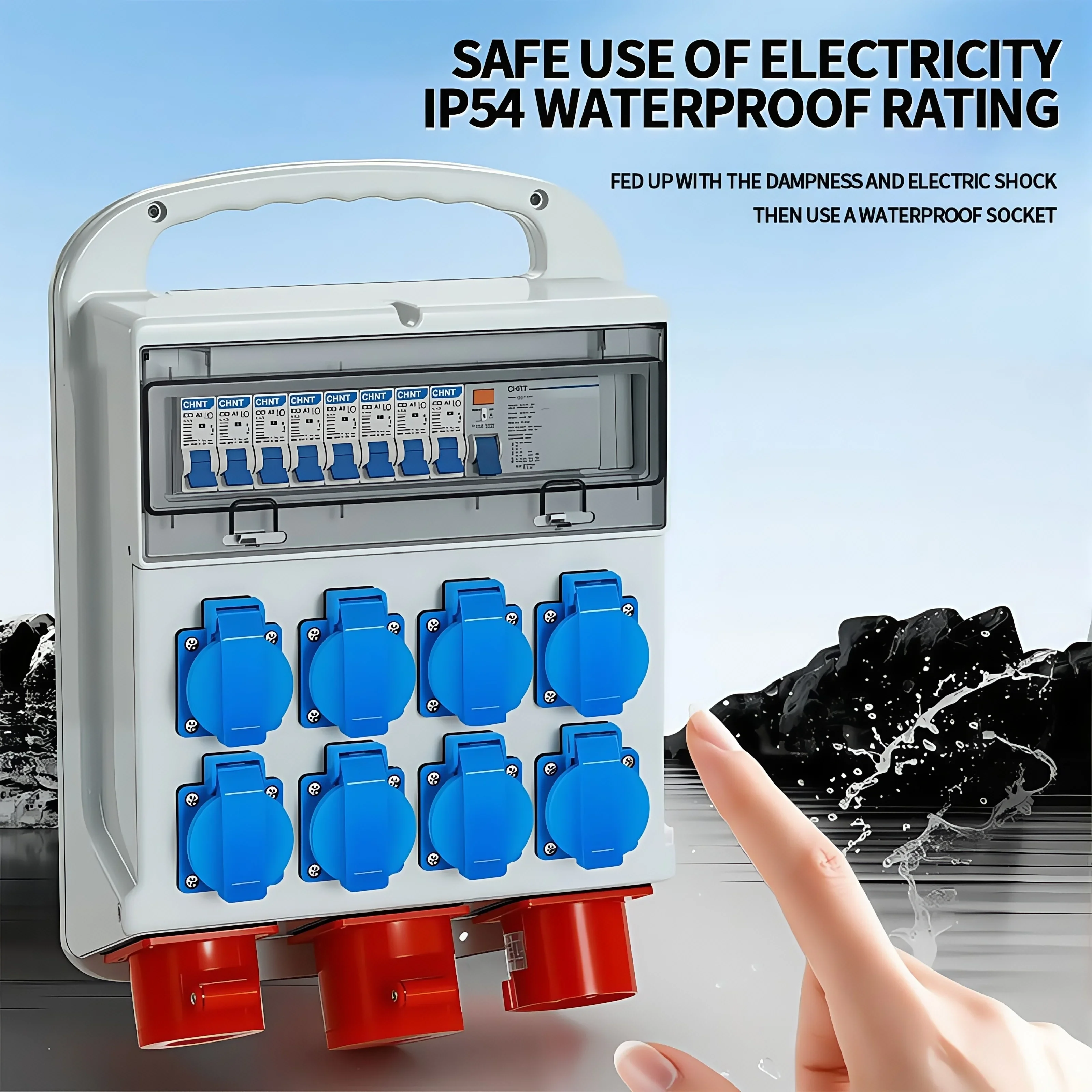 IP54 16A Waterproof Industrial - Outdoor Power Distribution Panel ulasan dan harga