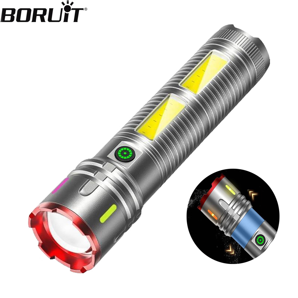 BORUiT Zoomable LED Flashlight - Outdoor Power Meter Bike ulasan dan harga