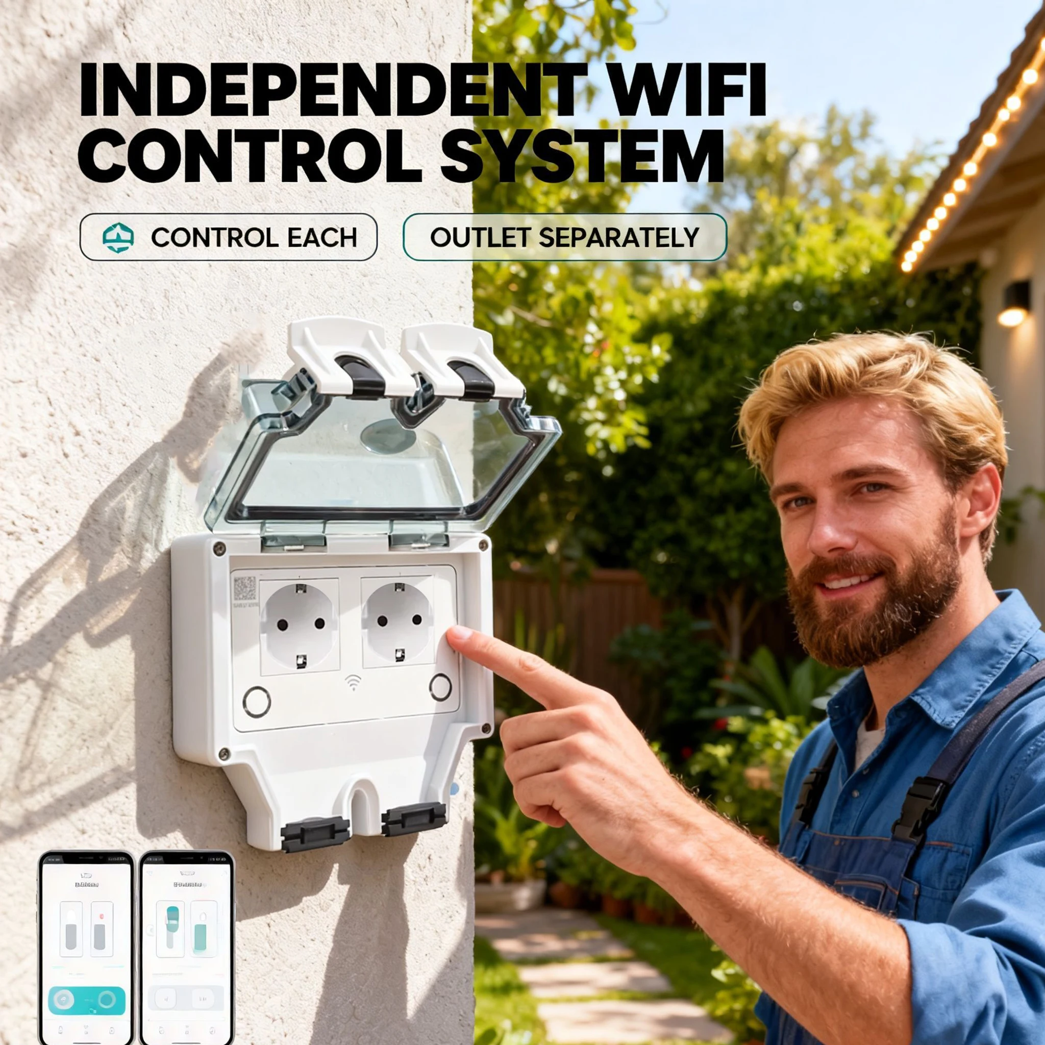 Tuya Waterproof Electrical Wal - Outdoor Power Usa ulasan dan harga