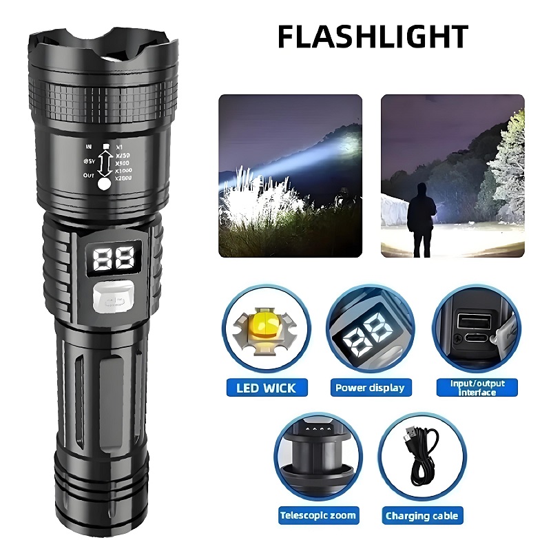 100000 High Power Led Flashlig - Outdoor Power Meter Bike ulasan dan harga